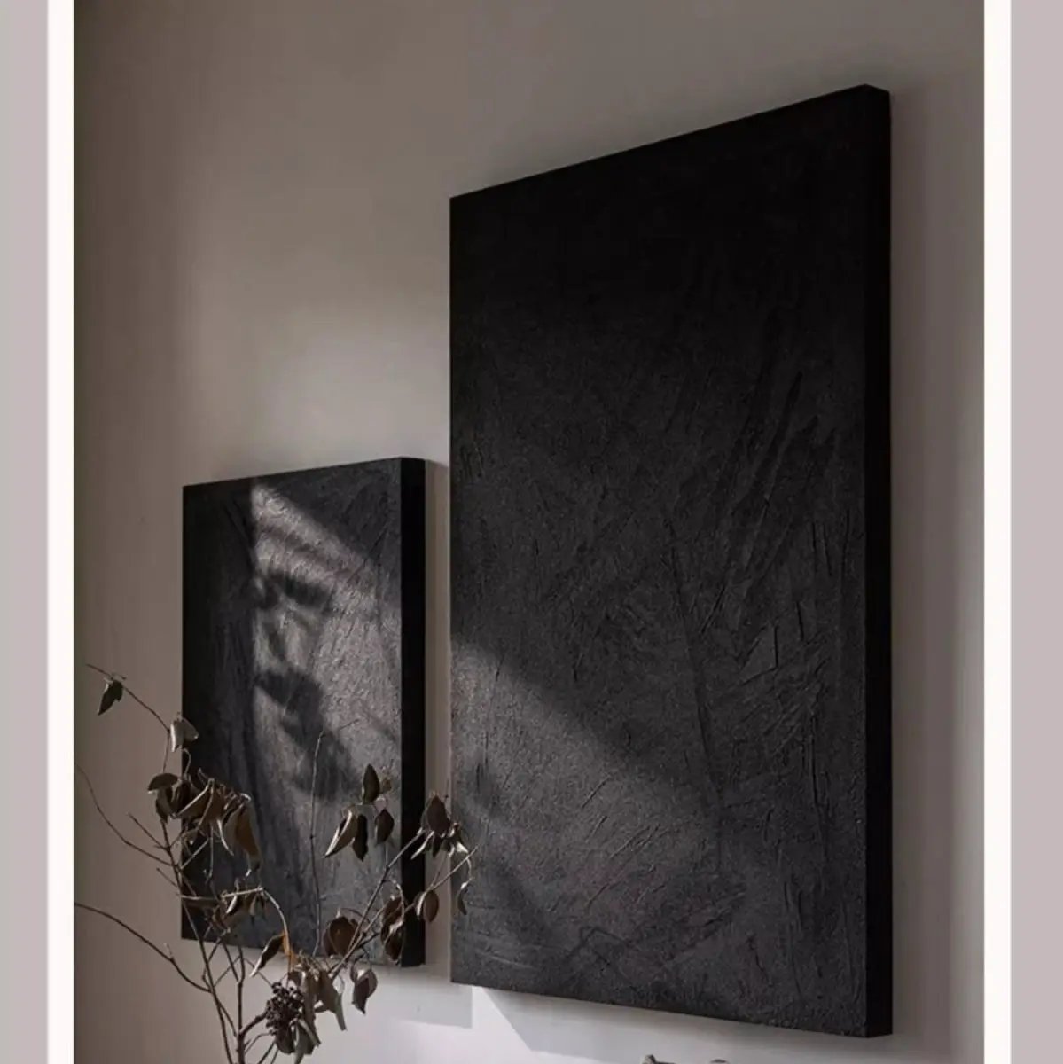 Black Textured Wall Art by RusticReach
