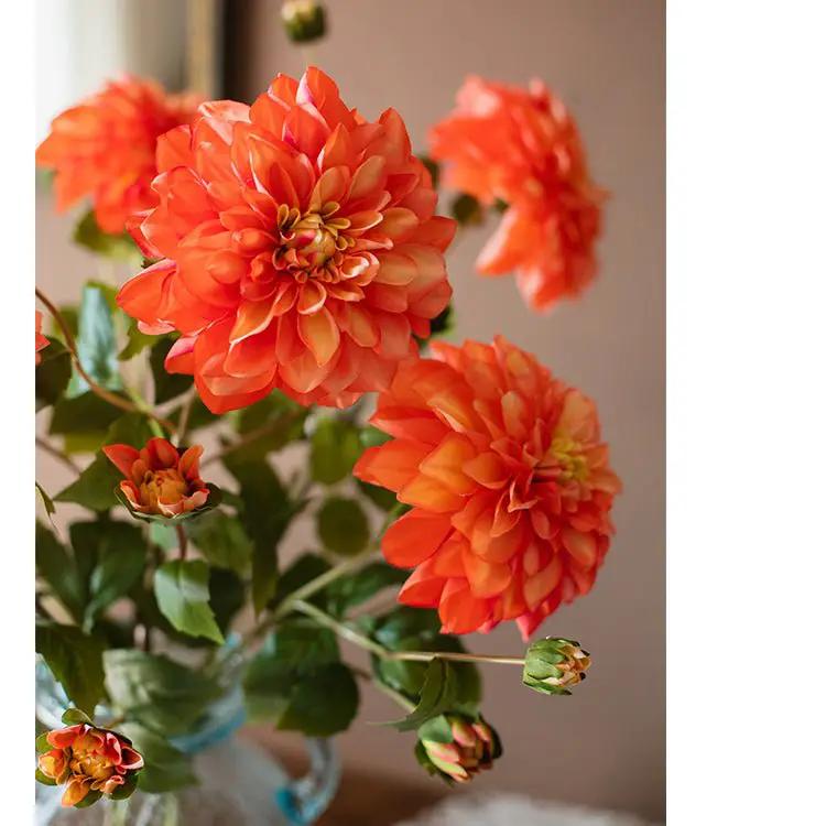 Faux Silk Artificial Blooming Dahlia Stem 29" Tall by RusticReach