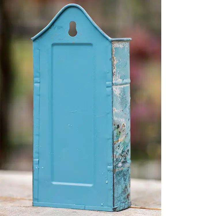 Rustic Blue Iron Flower Pot with Handle by RusticReach