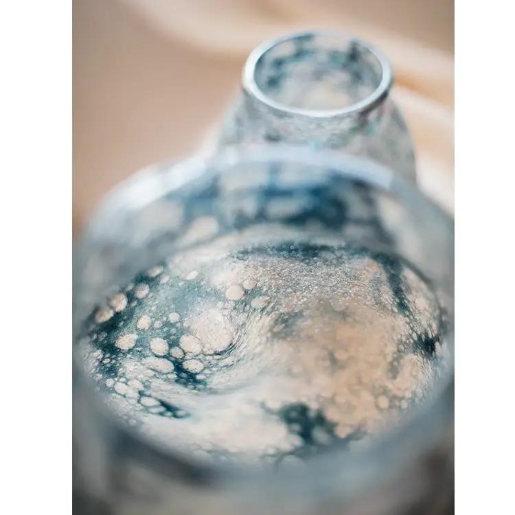 Blue Bubble Hand Blown Glass Vase by RusticReach
