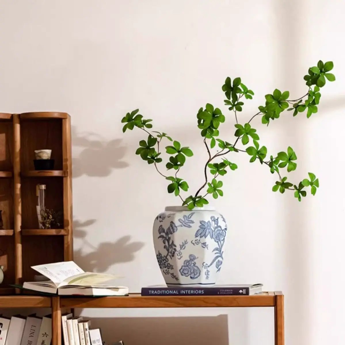 Blue and White Porcelain Floral Vase by RusticReach