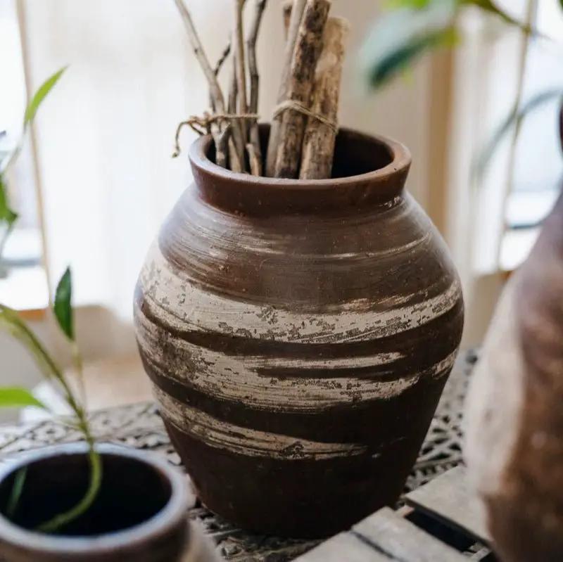 Restoration Brown Clay Pot by RusticReach