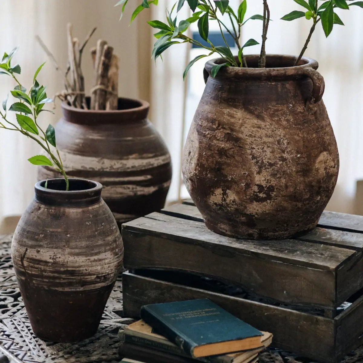 Restoration Brown Clay Pot by RusticReach