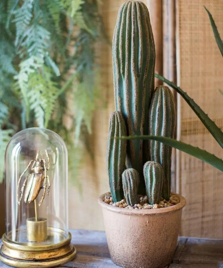 Artificial Faux Cactus in Brown Pot by RusticReach