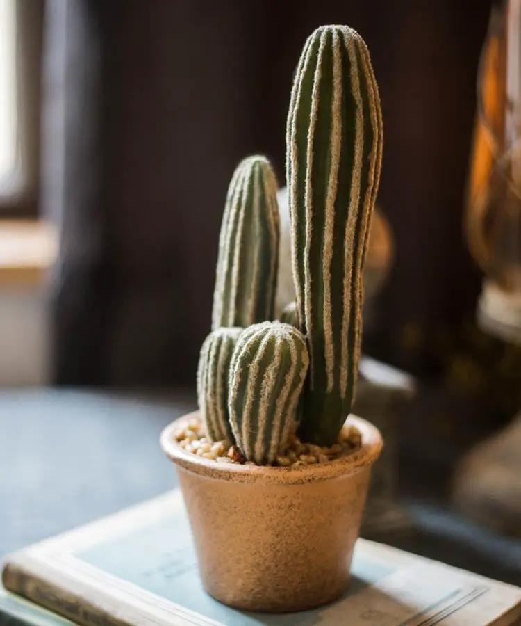 Artificial Faux Cactus in Brown Pot by RusticReach