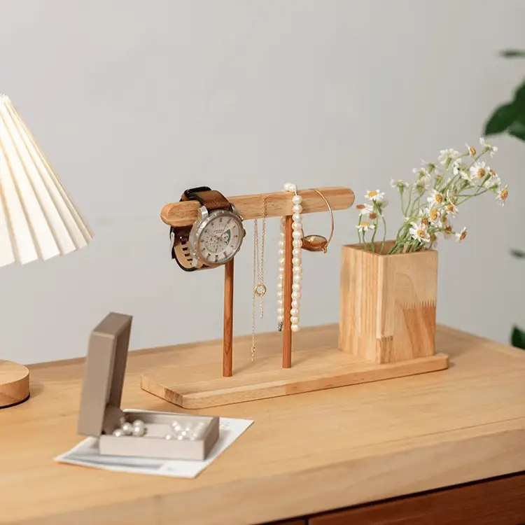 Wooden Desktop Calendar with Pen Holder by RusticReach