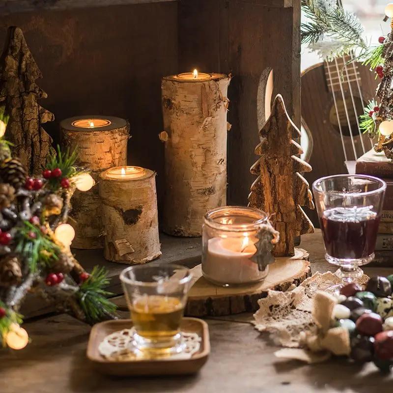 Birch Wood Candle Holder Tea Light Holder in Various Sizes by RusticReach