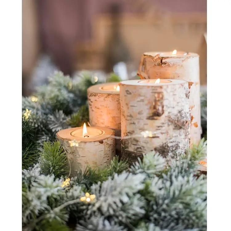 Birch Wood Candle Holder Tea Light Holder in Various Sizes by RusticReach