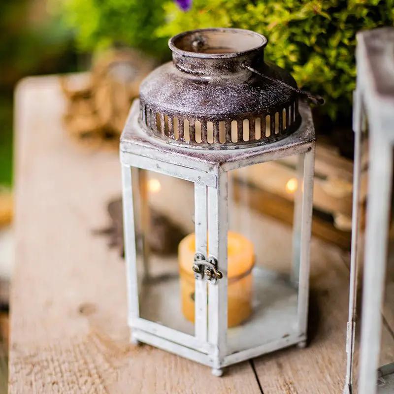 Glass Metal Lantern Candle Holder by RusticReach