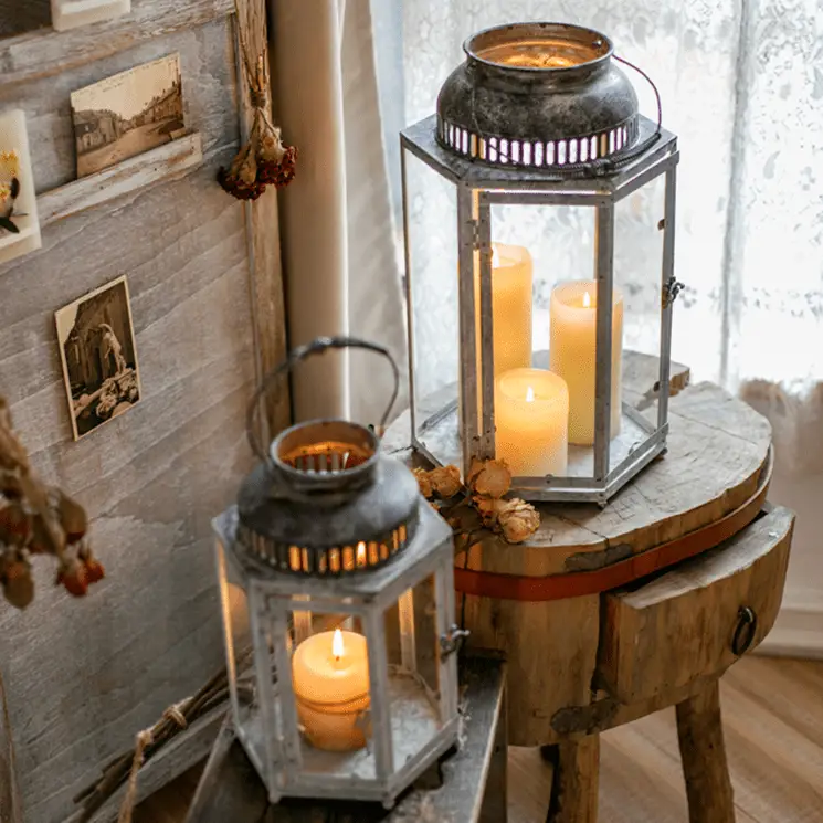 Glass Metal Lantern Candle Holder by RusticReach