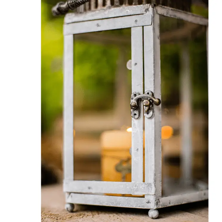 Glass Metal Lantern Candle Holder by RusticReach