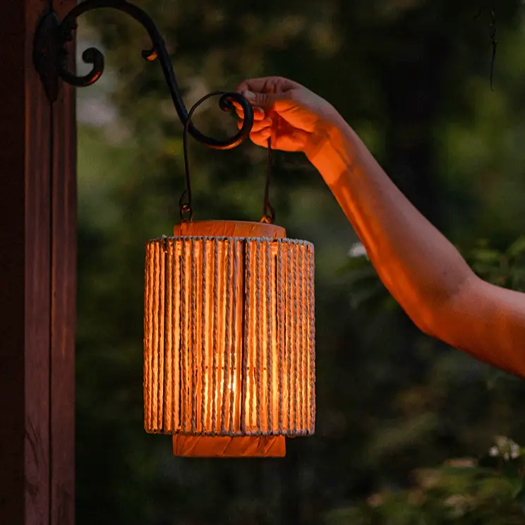 Portable Lantern Candle Holder Rope Paper Lantern by RusticReach