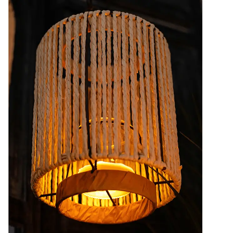 Portable Lantern Candle Holder Rope Paper Lantern by RusticReach