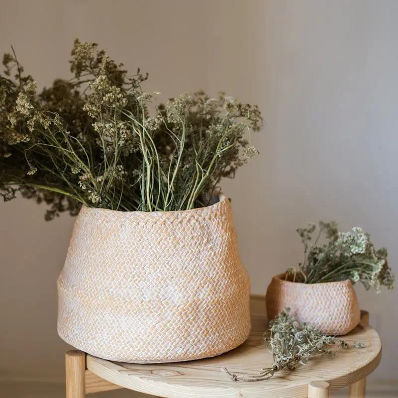 Cement Weaving Pattern Plants Container or Planter by RusticReach