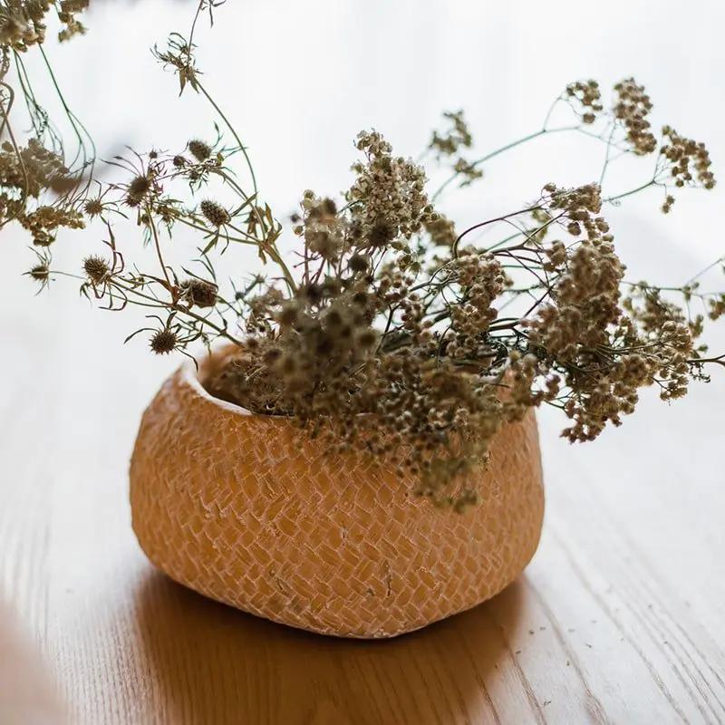 Cement Weaving Pattern Plants Container or Planter by RusticReach