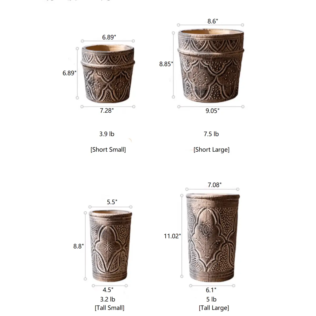 Classic Element Art Planter Clay Flowerpot by RusticReach