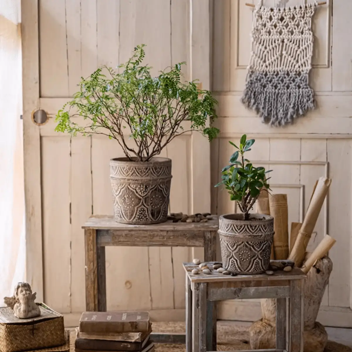 Classic Element Art Planter Clay Flowerpot by RusticReach