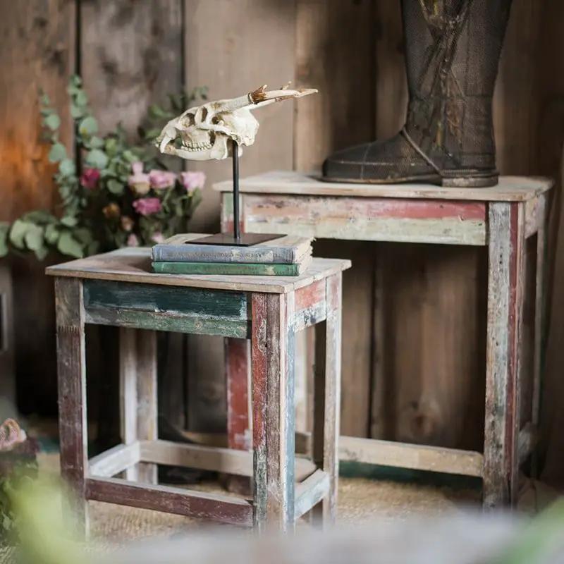 Colorful Solidwood Plant Stand Side Table by RusticReach