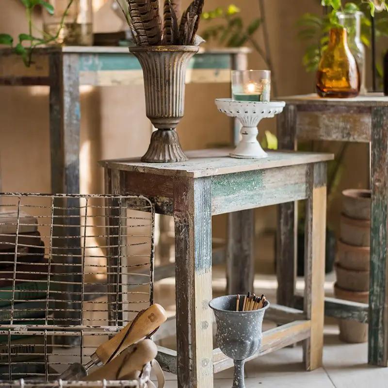 Colorful Solidwood Plant Stand Side Table by RusticReach