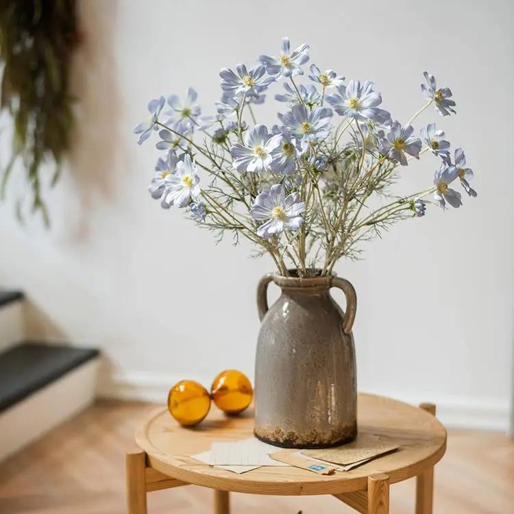 Faux Silk Cosmos Stem in Blue 24" Tall by RusticReach