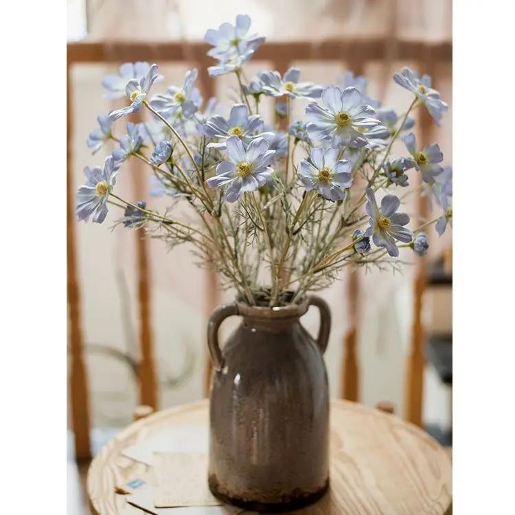 Faux Silk Cosmos Stem in Blue 24" Tall by RusticReach
