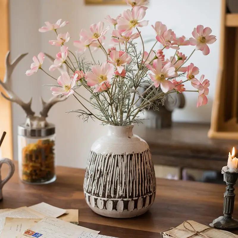 Faux Silk Cosmos Stem in Light Pink 24" Tall by RusticReach