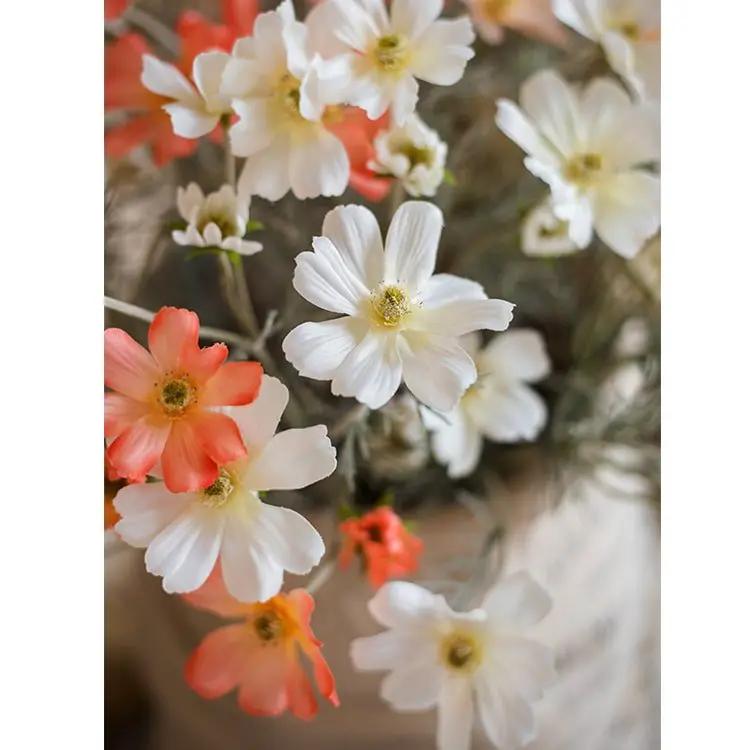 Faux Silk Artificial Cosmos Stem in Orange or White 24" Tall by RusticReach