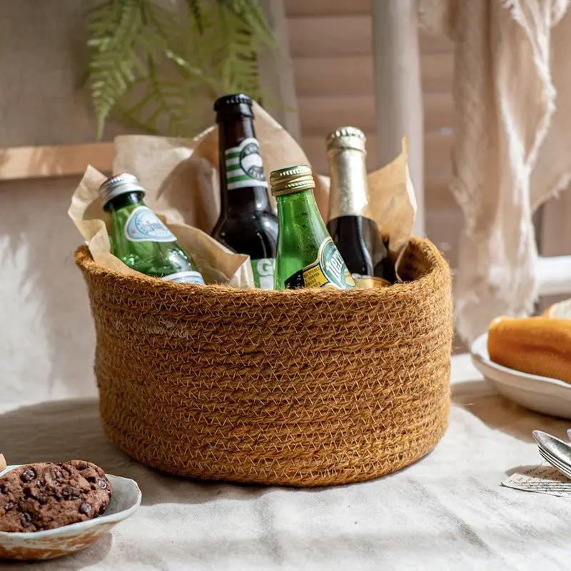 Cotton Rope Woven Basket Desktop Organizer by RusticReach