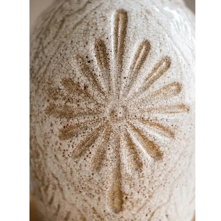 Carved Floral Vase in White by RusticReach