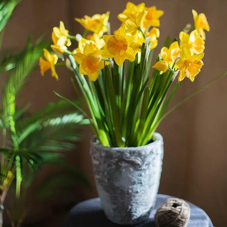 Artificial Silk Yellow Faux Daffodil Flower Stem 19" Tall by RusticReach