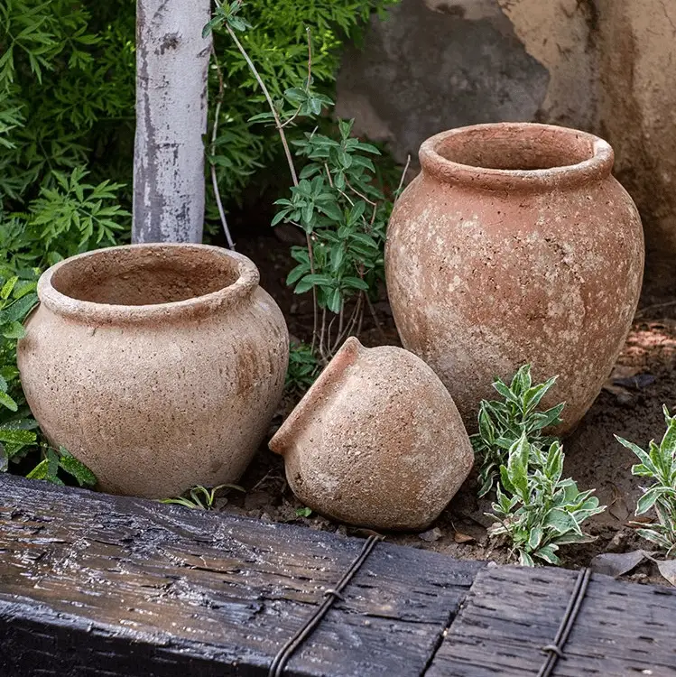 Distressed Cement Plant Pot by RusticReach