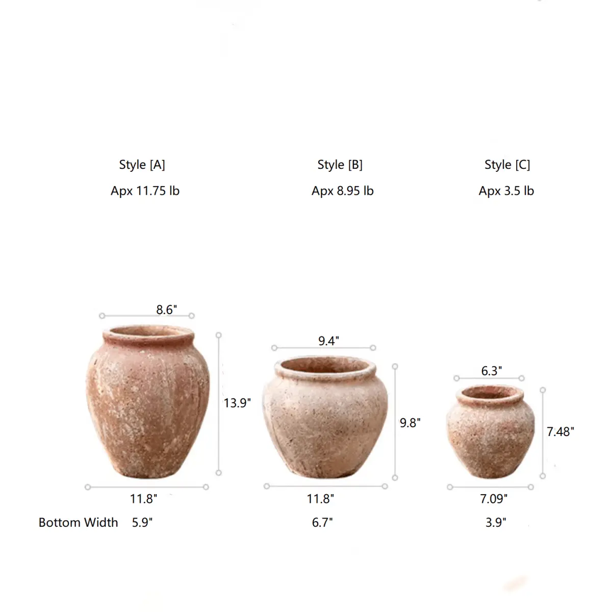 Distressed Cement Plant Pot by RusticReach