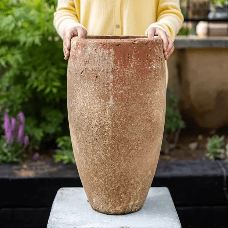Distressed Cement Plant Pot Tall by RusticReach