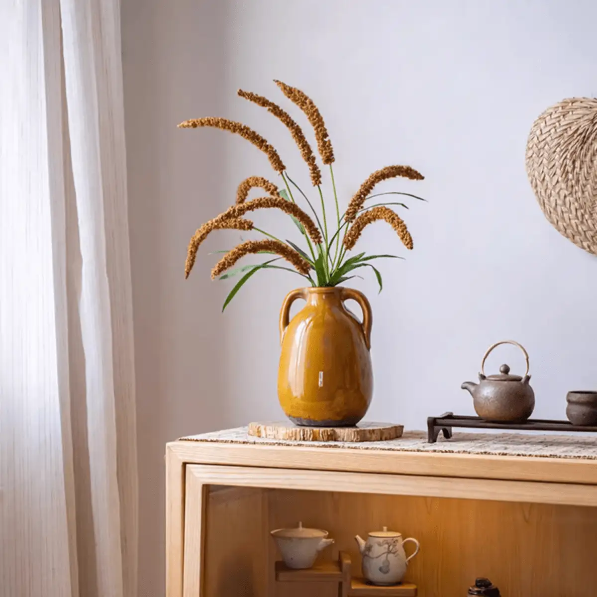 Three-Headed Dogtail Grass Stem 39" Tall by RusticReach
