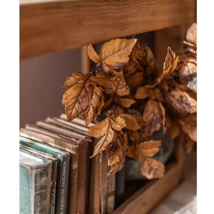 Artificial Dyed Dry Leaf Stem 33" Tall Faux by RusticReach