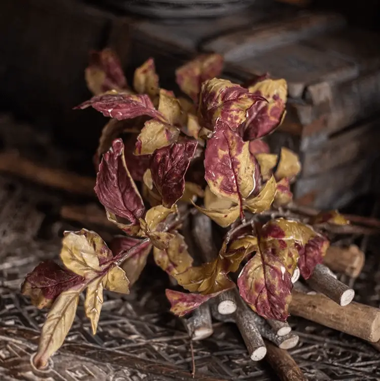 Artificial Dyed Dry Leaf Stem 33" Tall Faux by RusticReach