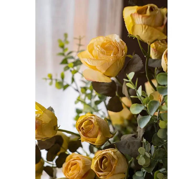 Artificial Faux Silk Flower Dry Rose Stem White or Yellow 23" Tall by RusticReach