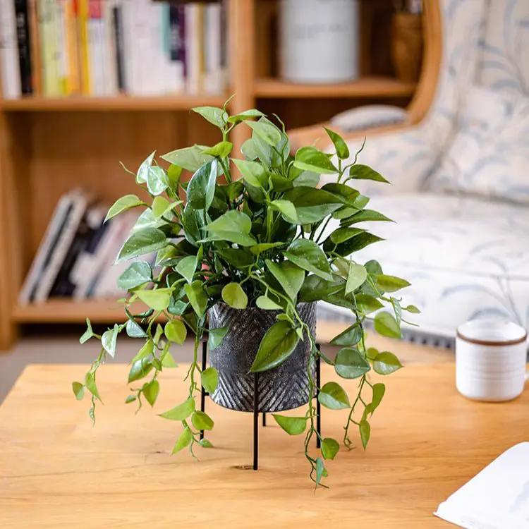 Faux Epipremnum in Metal Pot by RusticReach