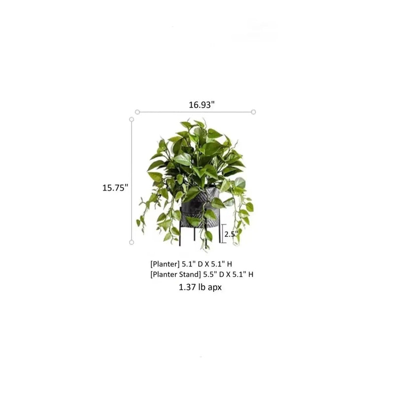 Faux Epipremnum in Metal Pot by RusticReach