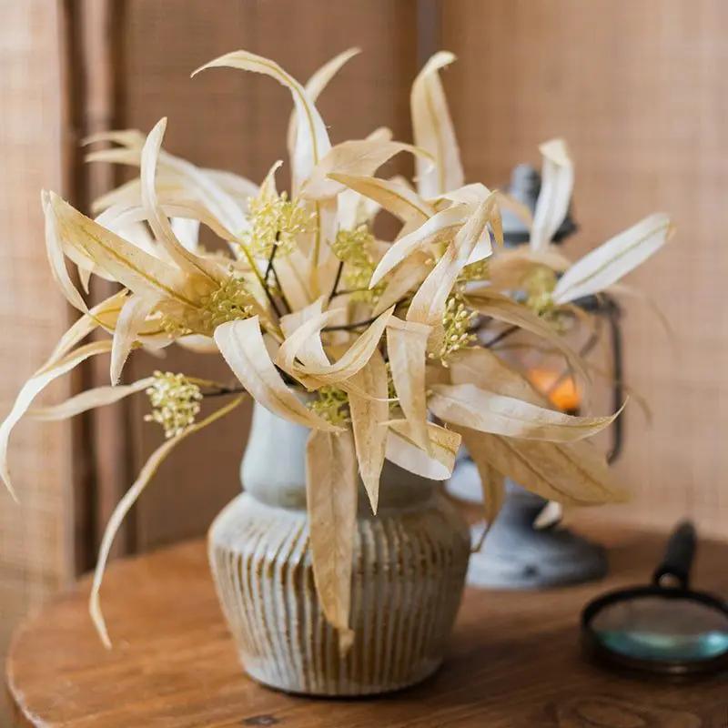 Silk Long Eucalyptus Leaf Bunch in Natural Faux by RusticReach