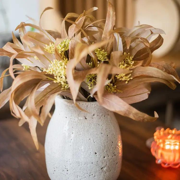 Silk Long Eucalyptus Leaf Bunch in Natural Faux by RusticReach