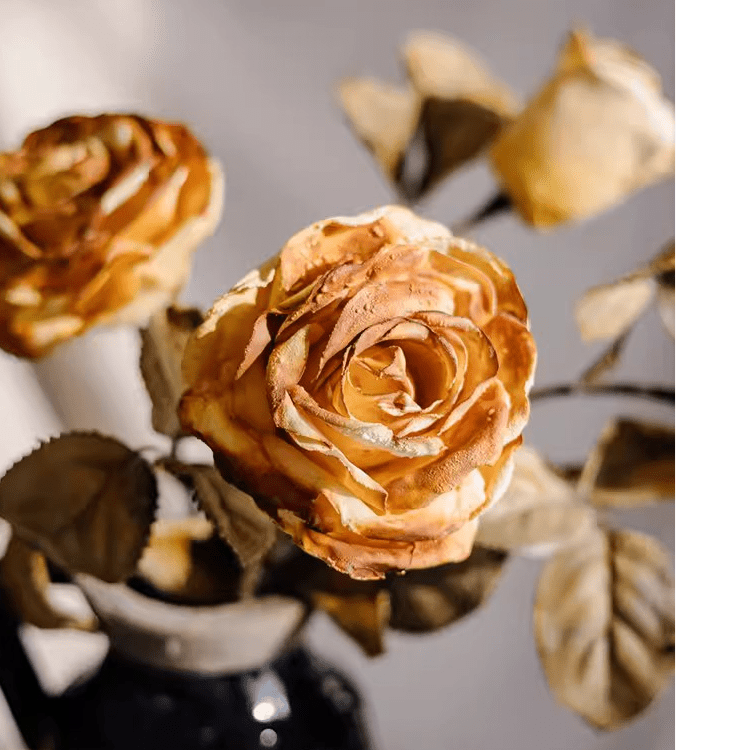 French Dried Look Faux Rose Stem 26" Tall by RusticReach