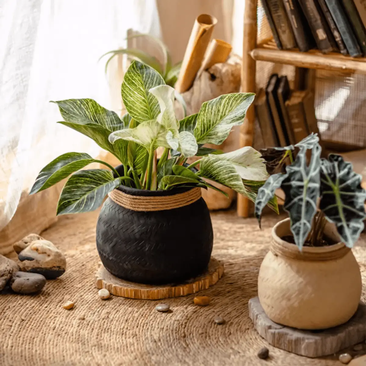 Faux Bamboo Woven Cement Planter by RusticReach