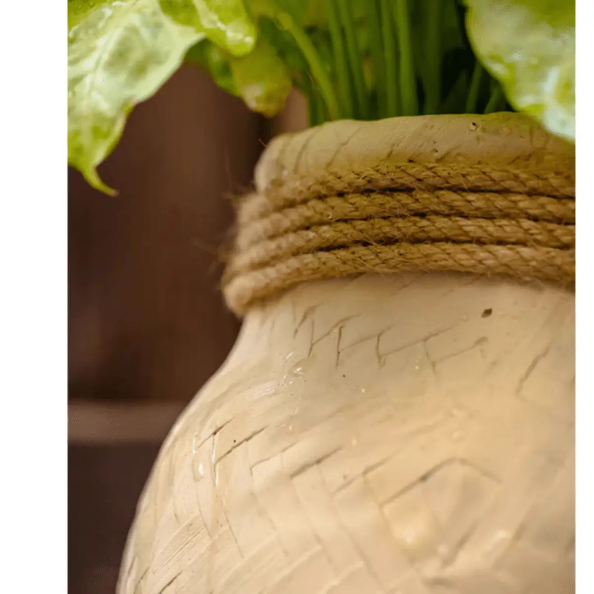 Faux Bamboo Woven Cement Planter by RusticReach