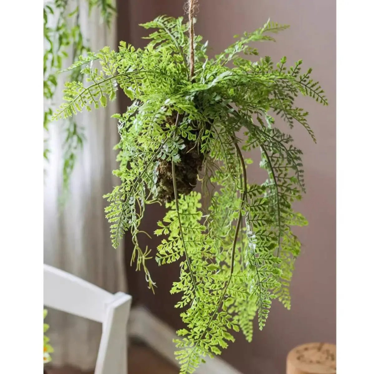 Artificial Fern Hanging Ball Decoration by RusticReach