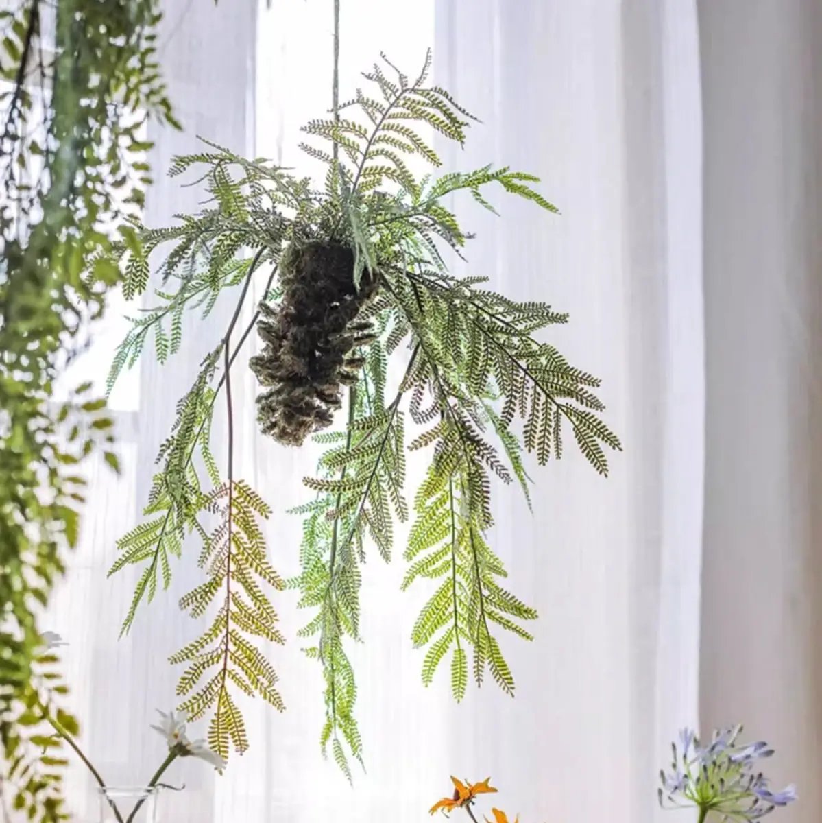 Artificial Fern Hanging Ball Decoration by RusticReach