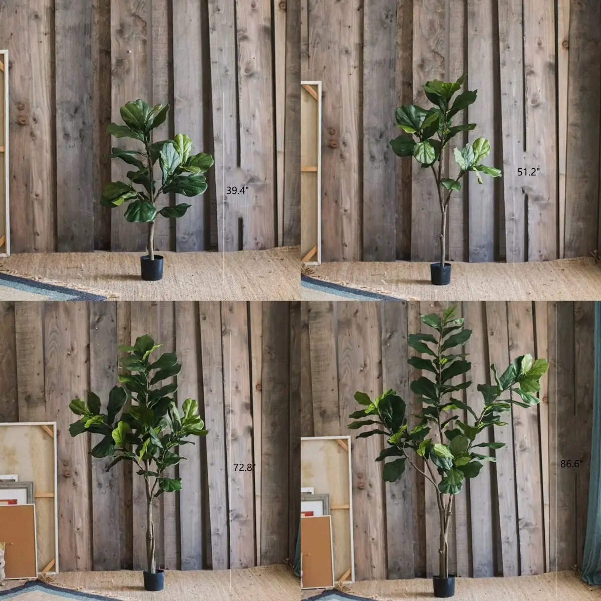 Artificial Tree Fiddle Leaf Tree In Pot by RusticReach