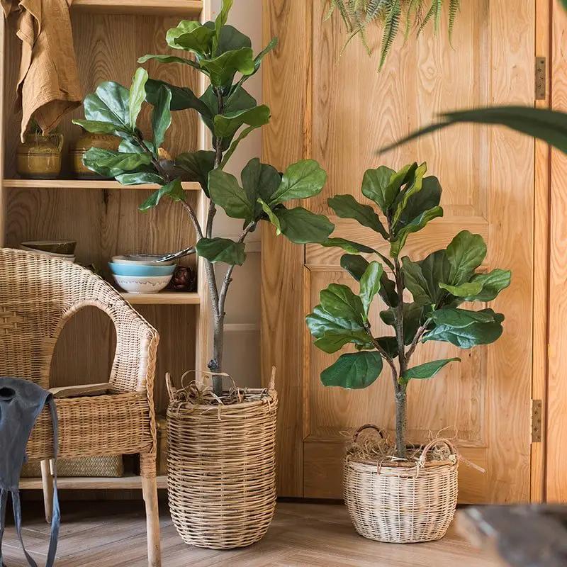 Artificial Tree Fiddle Leaf Tree In Pot by RusticReach