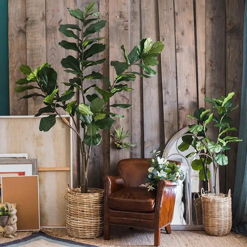 Artificial Tree Fiddle Leaf Tree In Pot by RusticReach
