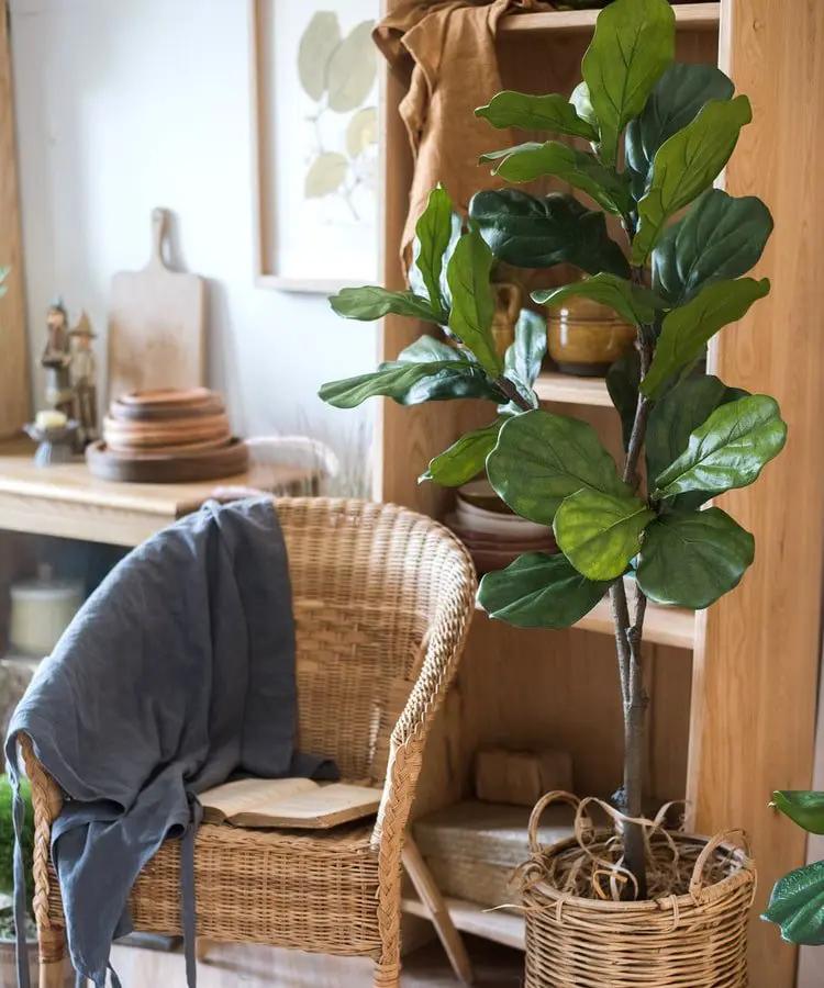 Artificial Tree Fiddle Leaf Tree In Pot by RusticReach